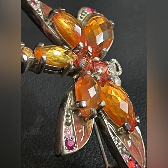 Gorgeous Rhinestone & Enamel Dragonfly Brooch‎ Pin - Picture 5 of 8